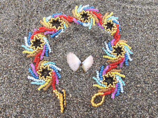 Rainbow Vortex in a circle on the beach