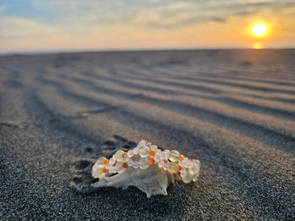 Healing Heart on the sand at sunset